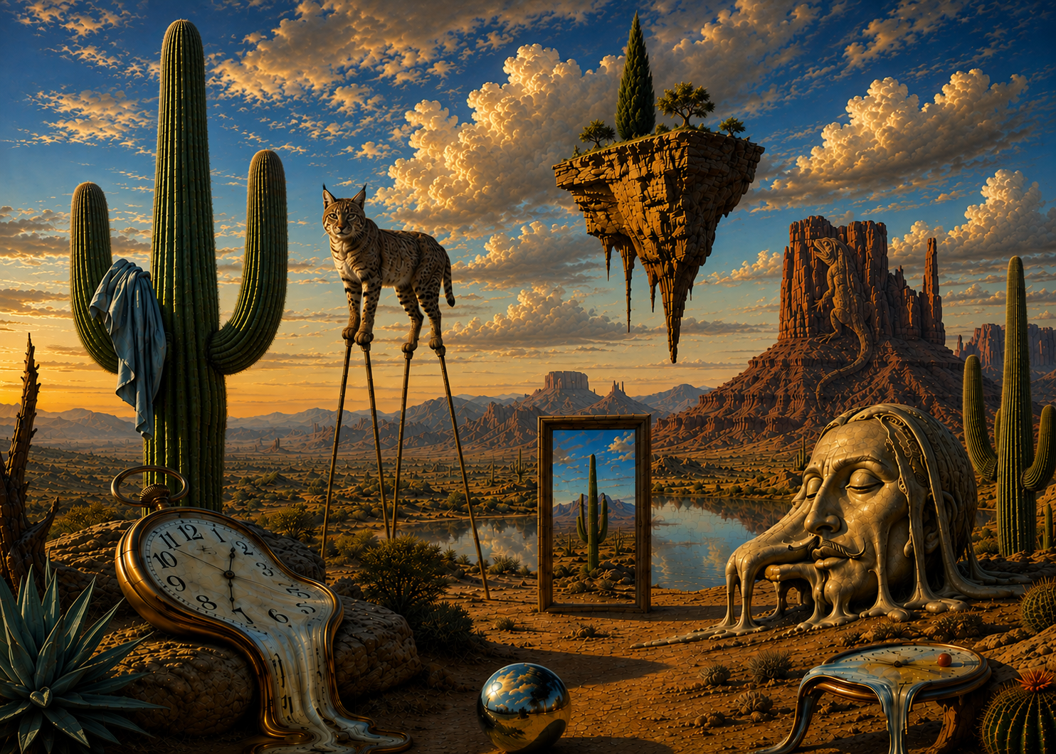 The Bobcat’s Dream surreal Sonoran Desert artwork
